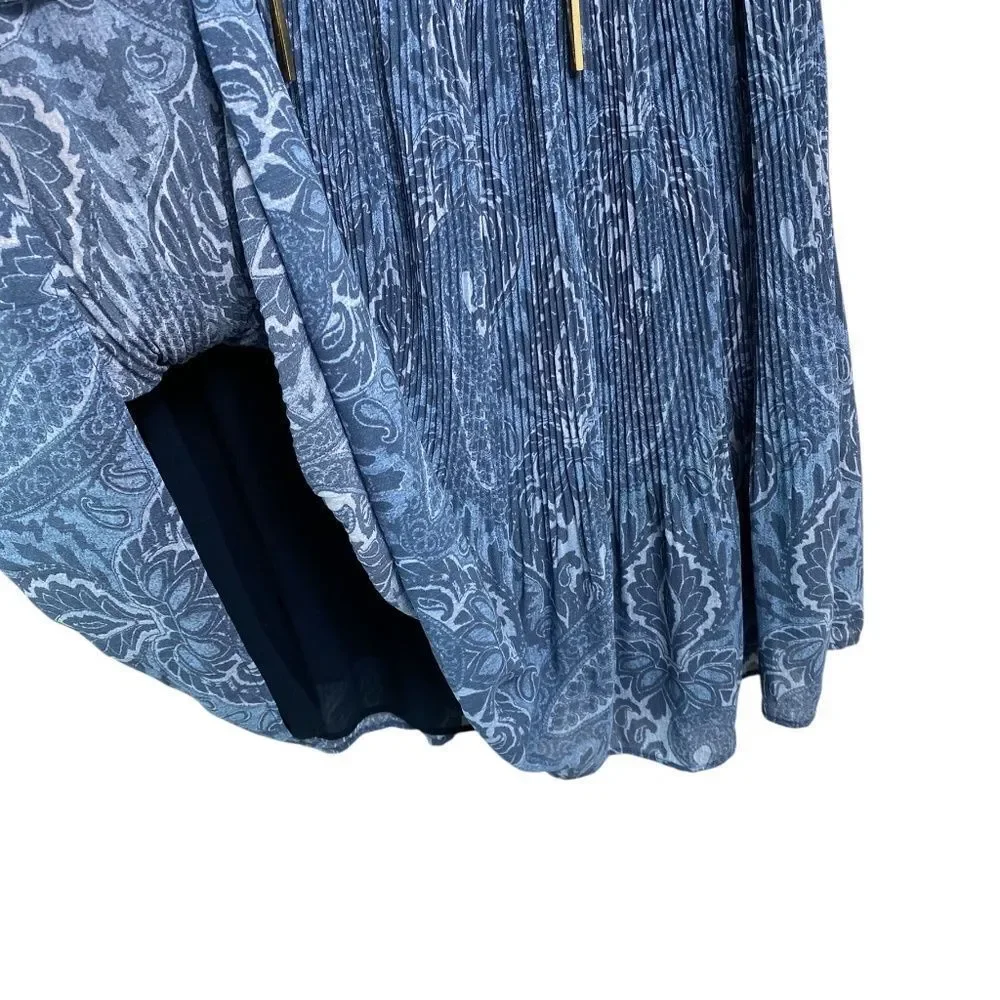 Michael Kors Dress M Georgette blue paisley